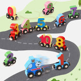 Wooden Magnetic Vehicle Number Train