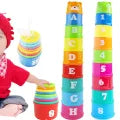 Colorful Stacking Cups with Numbers and Fruit Names with Picture