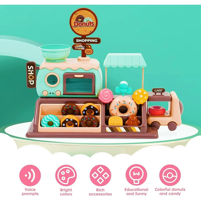 Pretend Play Donut Shop Playset with Lights and Music