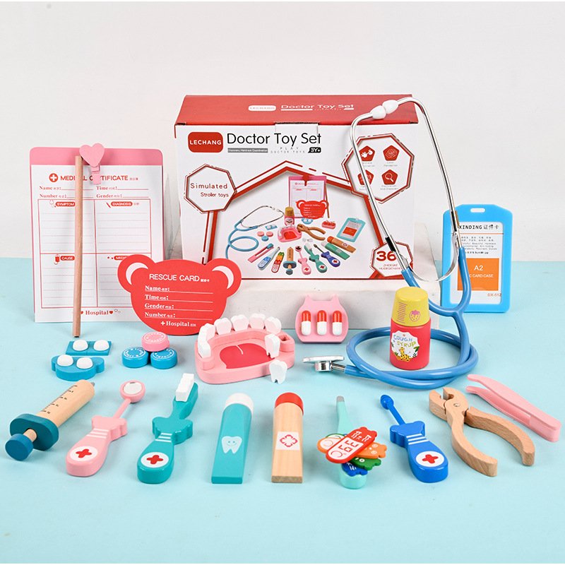 Wooden Pretend Play Doctor Set (Damaged Box)