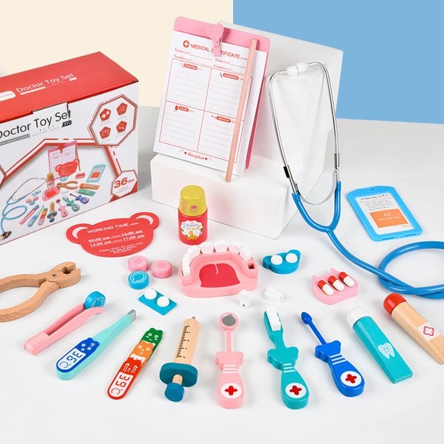 Wooden Pretend Play Doctor Set (Damaged Box)