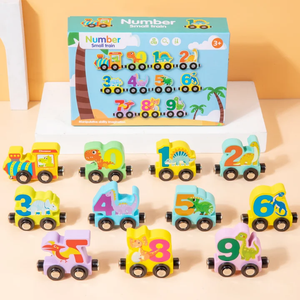 Wooden Magnetic Vehicle Number Train