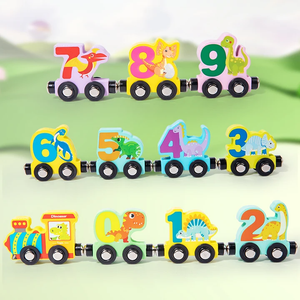 Wooden Magnetic Vehicle Number Train