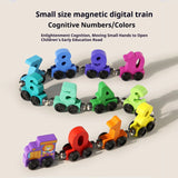 Wooden Magnetic Vehicle Number Train