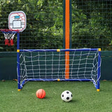 2 in 1 Children Sports Equipment Football Goal Basketball Stands for Kids Outdoor Toy