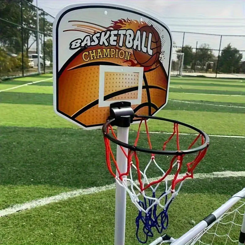 2 in 1 Children Sports Equipment Football Goal Basketball Stands for Kids Outdoor Toy