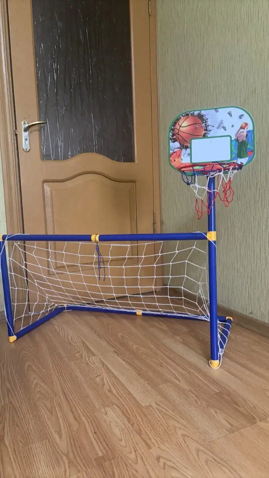 2 in 1 Children Sports Equipment Football Goal Basketball Stands for Kids Outdoor Toy