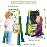 Kids Magnetic Drawing Board – 2 in 1 Whiteboard & Chalkboard with Letters & Numbers