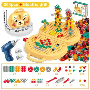 Drill Machine Toy + Toolkit for Kids and Toddlers 👷