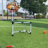 2 in 1 Children Sports Equipment Football Goal Basketball Stands for Kids Outdoor Toy