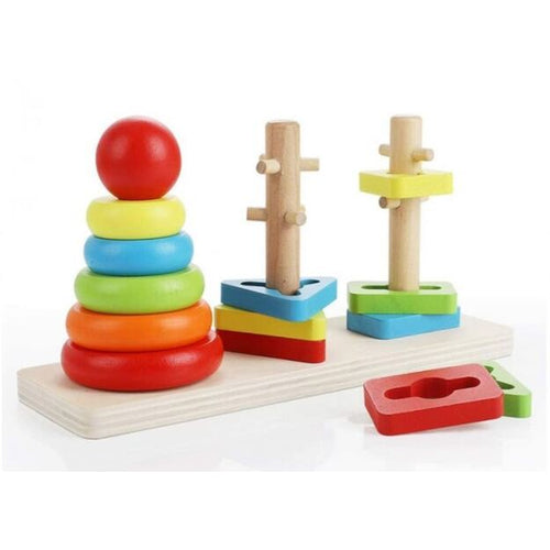 Rainbow Three Column Shape Sorting Tower