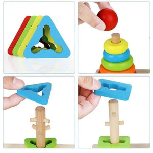 Rainbow Three Column Shape Sorting Tower