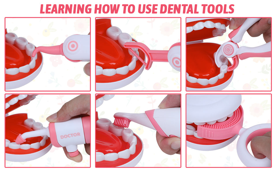 Pretend Dentist Playset for Kids – Doctor Kit with Medical Bag & Realistic Dental Tools for Toddlers Ages 3-5
