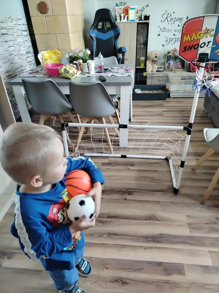 2 in 1 Children Sports Equipment Football Goal Basketball Stands for Kids Outdoor Toy