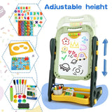 Kids Magnetic Drawing Board – 2 in 1 Whiteboard & Chalkboard with Letters & Numbers