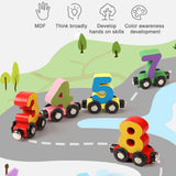 Wooden Magnetic Vehicle Number Train