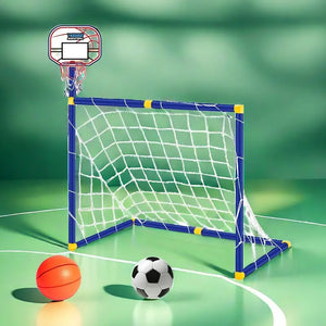 2 in 1 Children Sports Equipment Football Goal Basketball Stands for Kids Outdoor Toy