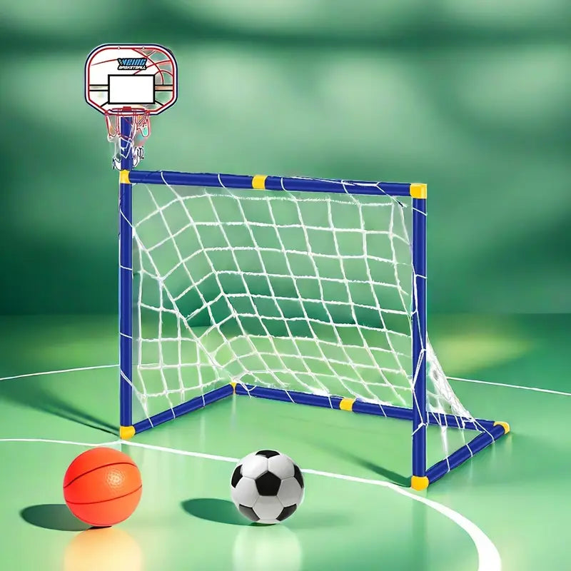 2 in 1 Children Sports Equipment Football Goal Basketball Stands for Kids Outdoor Toy