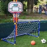 2 in 1 Children Sports Equipment Football Goal Basketball Stands for Kids Outdoor Toy