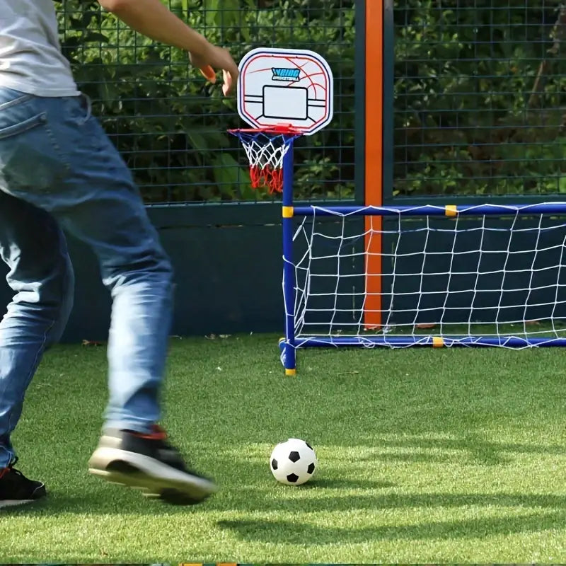 2 in 1 Children Sports Equipment Football Goal Basketball Stands for Kids Outdoor Toy