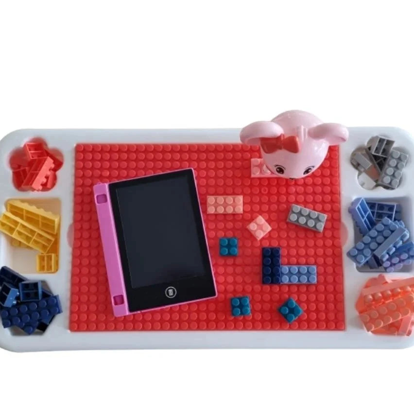 Portable Building Block Table 64 Pieces