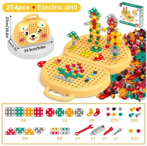 Drill Machine Toy + Toolkit for Kids and Toddlers 👷