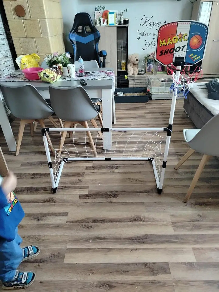 2 in 1 Children Sports Equipment Football Goal Basketball Stands for Kids Outdoor Toy