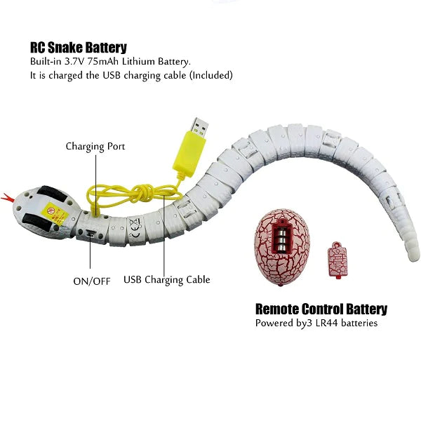 Realistic Remote Control Snake With Egg Shaped Controller