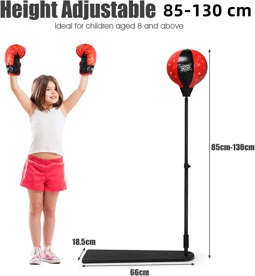 Kids Boxing Stand  + Gloves and Pump (Height-Adjustable)