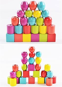 Geometric Shape Wooden Lacing Beads