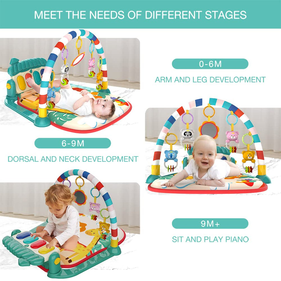 Baby Piano Keyboard Gym Mat & Fitness Rack