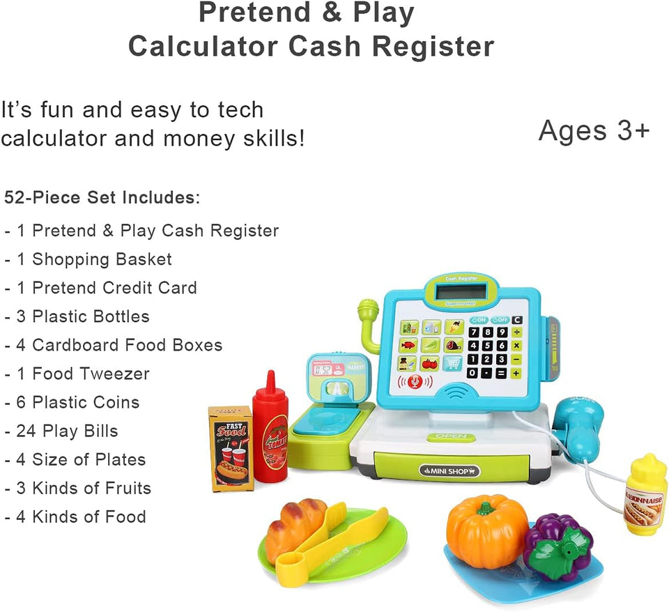 Pretend Play Calculator Cash Register Supermarket Toy