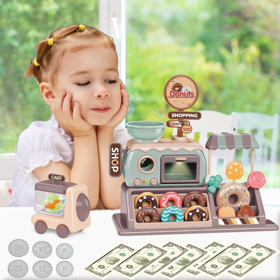 Pretend Play Donut Shop Playset with Lights and Music