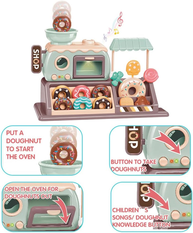 Pretend Play Donut Shop Playset with Lights and Music