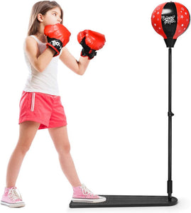 Kids Boxing Stand  + Gloves and Pump (Height-Adjustable)