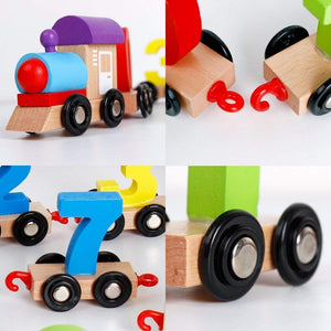 Wooden Magnetic Vehicle Number Train