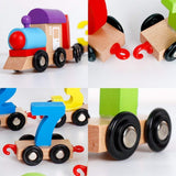 Wooden Magnetic Vehicle Number Train