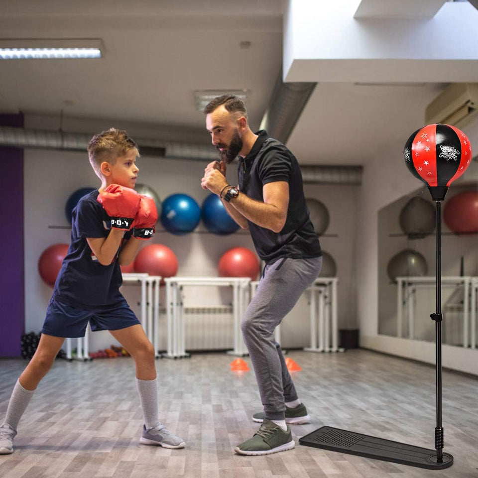 Kids Boxing Stand  + Gloves and Pump (Height-Adjustable)