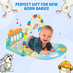 Baby Piano Keyboard Gym Mat & Fitness Rack