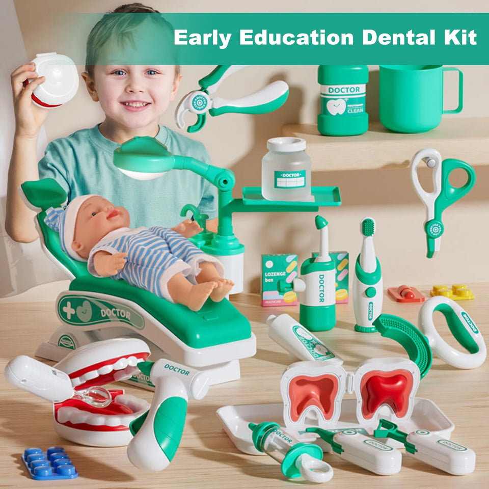 Pretend Dentist Playset for Kids – Doctor Kit with Medical Bag & Realistic Dental Tools for Toddlers Ages 3-5