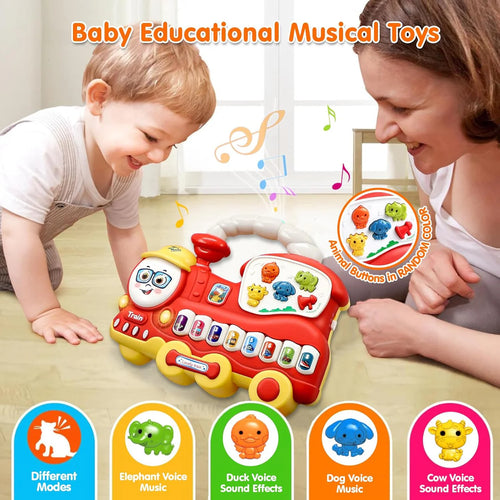 Early Learning Red Train Musical Piano Keyboard