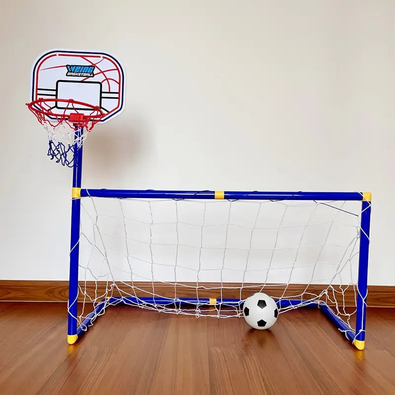 2 in 1 Children Sports Equipment Football Goal Basketball Stands for Kids Outdoor Toy