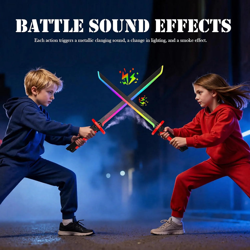 Anime Rainbow LED Lightsaber Katana Sword – Rechargeable Color-Changing Light & Sound