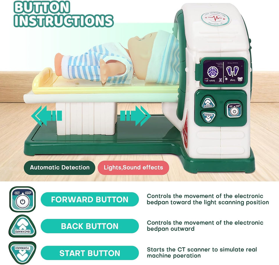 Realistic Pretend Play Doctor Kit with Toy Stethoscope and Medical Tools
