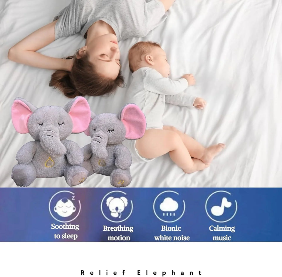 Breathing Relaxing Teddy Elephant with Calming Music, Lights