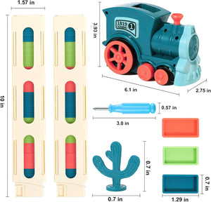 Domino Train with Building and Stacking Blocks Set
