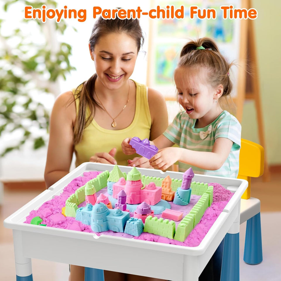 5-in-1 Building Blocks Table Set – Includes 1 Chair & 200+ Blocks Set