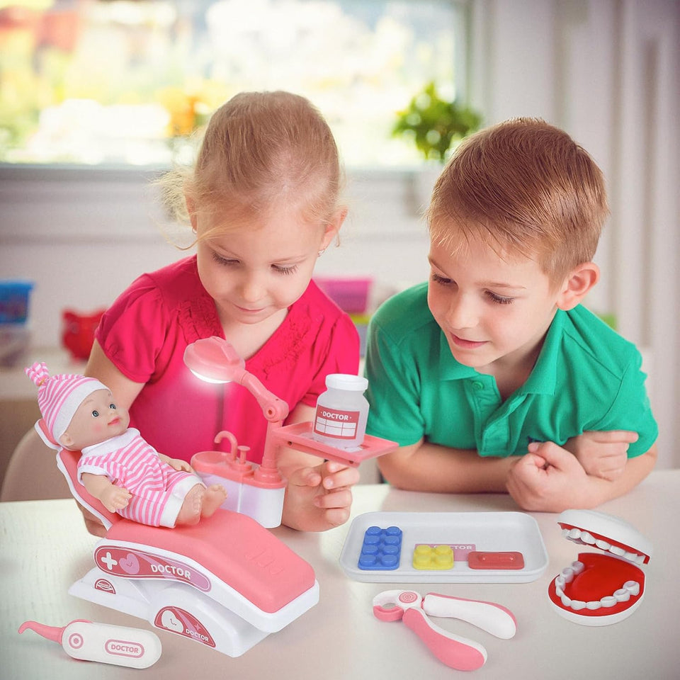 Pretend Dentist Playset for Kids – Doctor Kit with Medical Bag & Realistic Dental Tools for Toddlers Ages 3-5