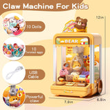 Tea Bear Claw Arcade Toy Machine with LED Lights & Sound (60-Second Challenge)