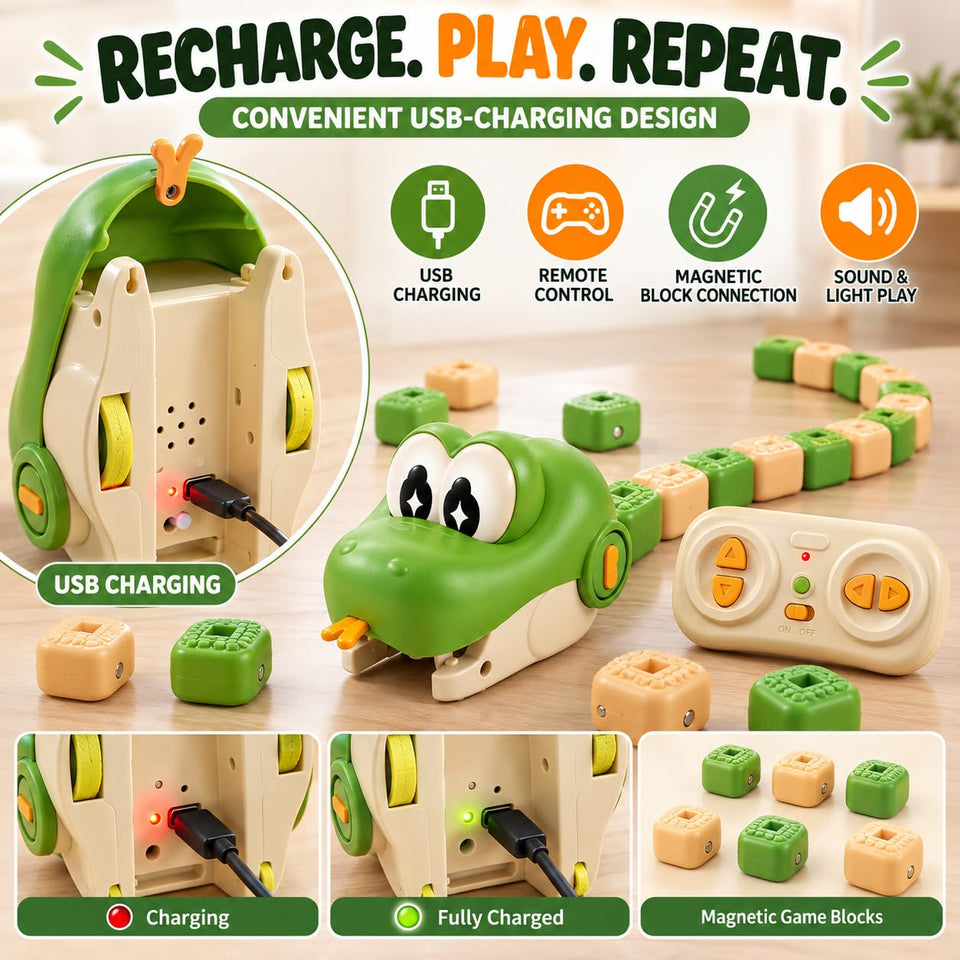 Magnetic Snake Game Toy Eating Itself with Sound & Light